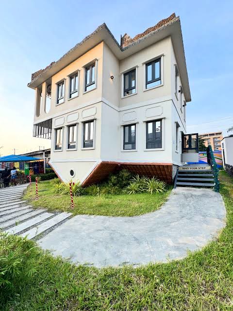 The Upside Down House in Lagos — a full-sized house standing on its roof