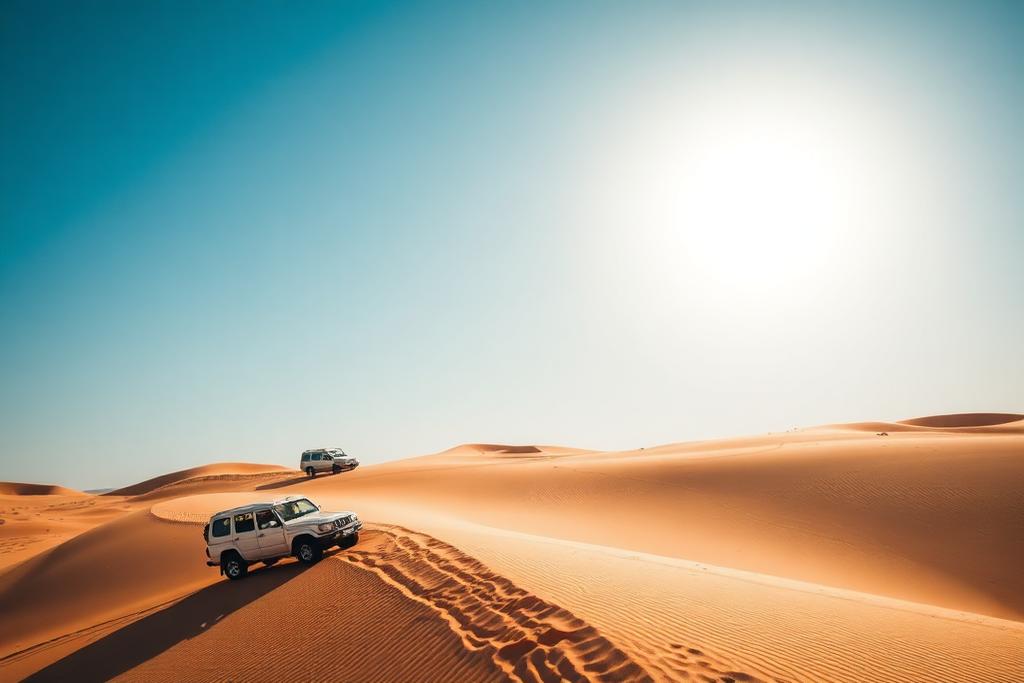Desert safari dunes near Dubai in bright daylight